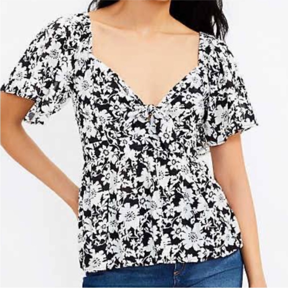 LOFT flutter sleeve top